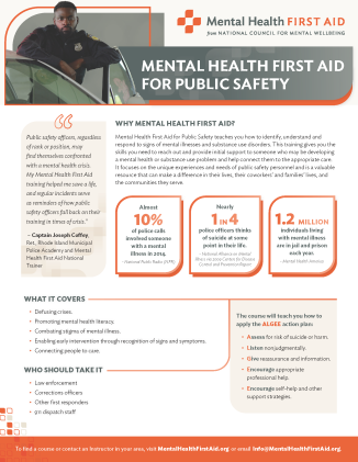 Mental Health First Aid Public Safety - Law Enforcement FAQ (.pdf)
