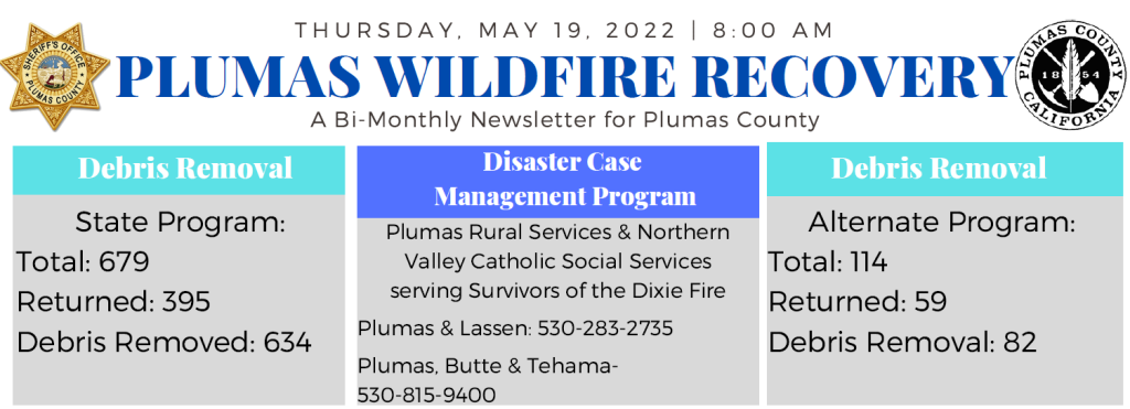Plumas County wildfire recovery newsletter 5/19/2022
