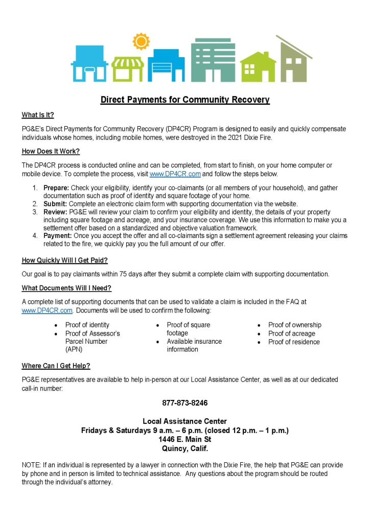 PG&E's Direct Payments for Community Recovery (DP4CR) Program