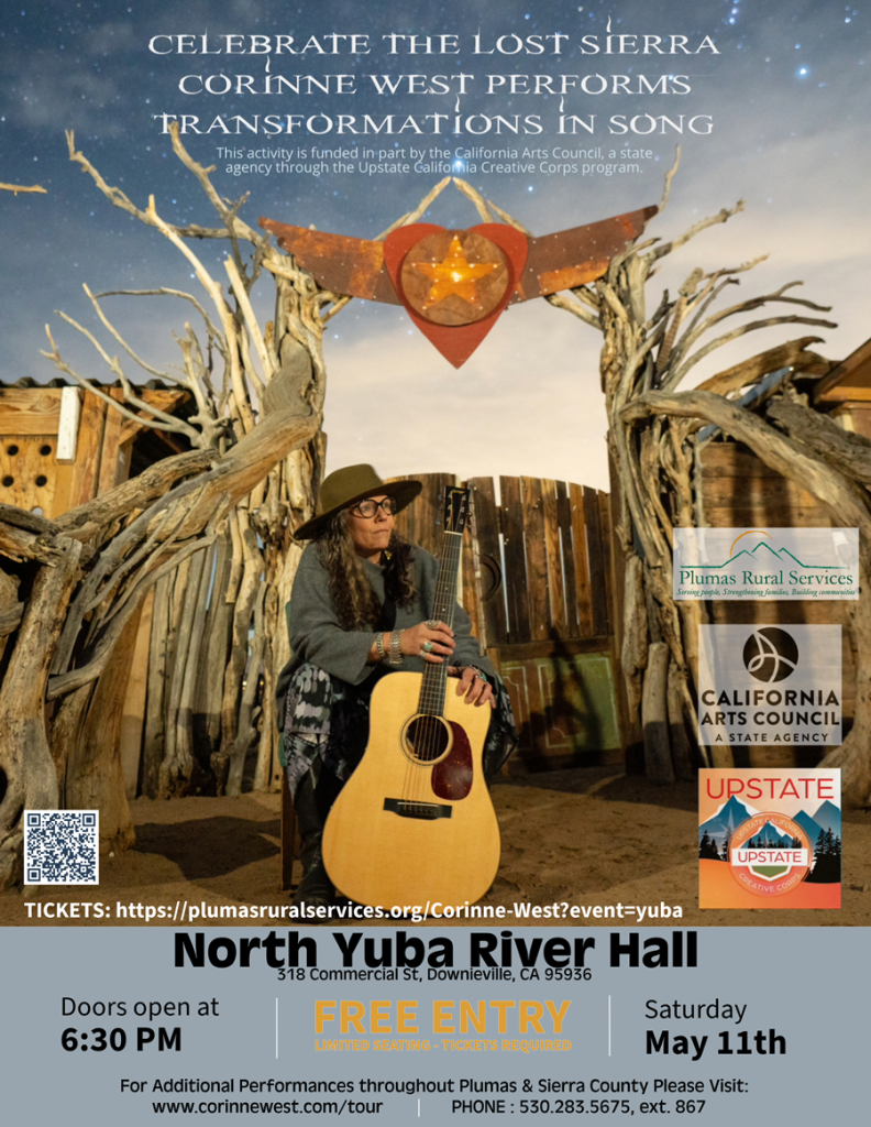 Corinne West Performs Yuba Hall, Downieville - May 11th 6:30pm